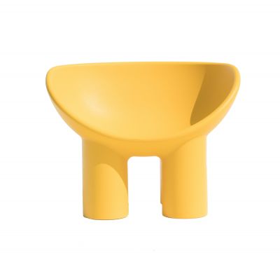 Gelber Roly Poly Sessel von Driade, moderner Designstuhl für Wohnzimmer und Garten.